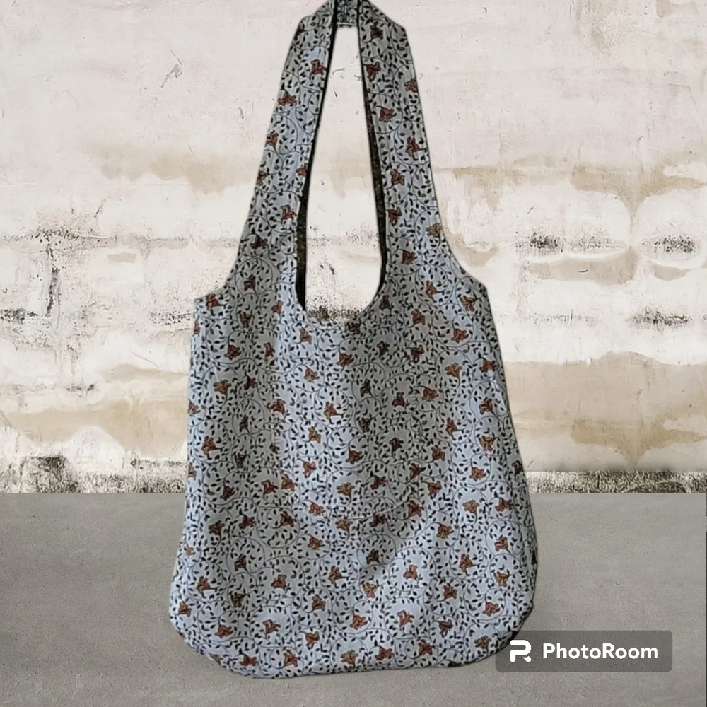 HAND CRAFT Reversible shoulder Bad HANDMADE Cotton Floral Pattern